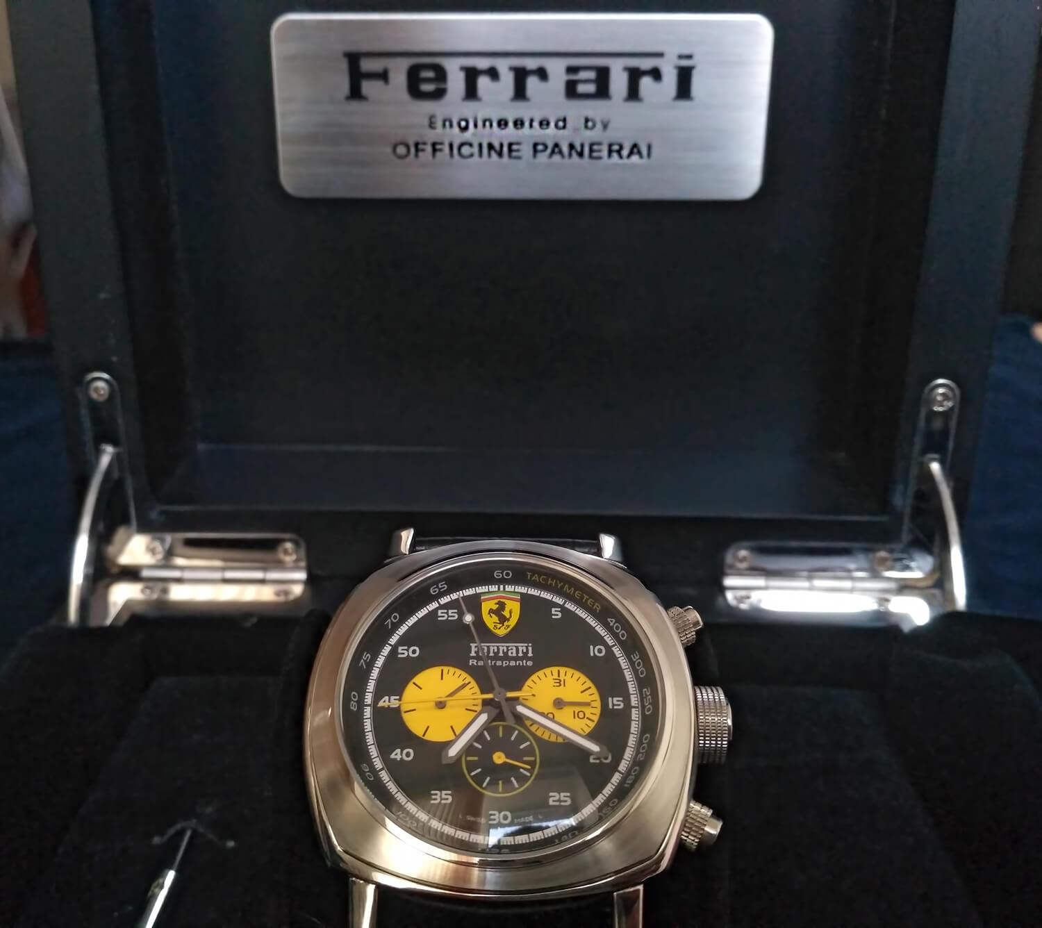 Реплика часов Officine Panerai Ferrari Scuderia Rattrapante Yellow Counters 45 mm
