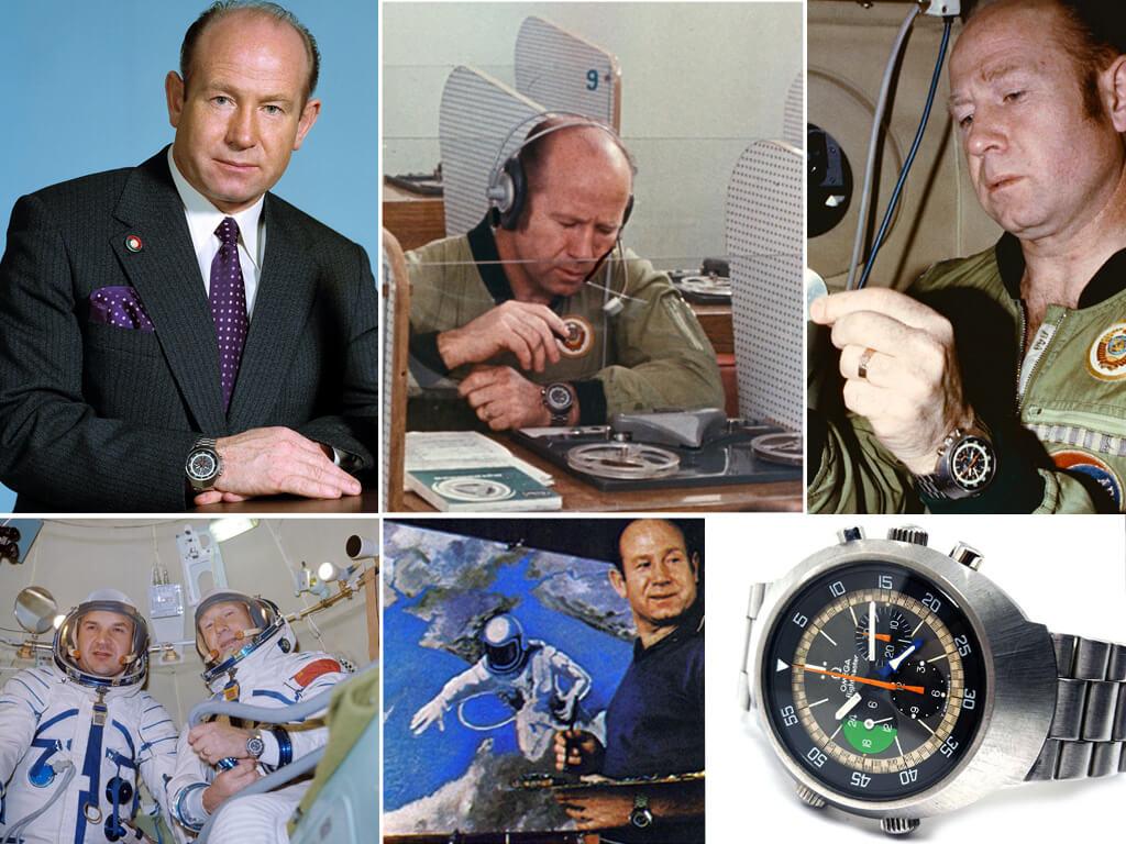 В 1975 году Алексей Леонов возглавил советский экипаж корабля "Союз-19", совершившего историческую стыковку с американским космическим судном "Аполло". В той экспедиции на его руке красовались часы Omega Flightmaster