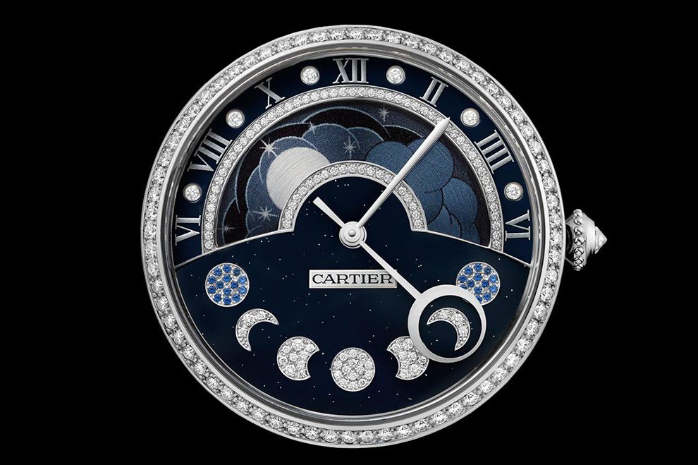 Наручные часы с лунным календарем от Cartier