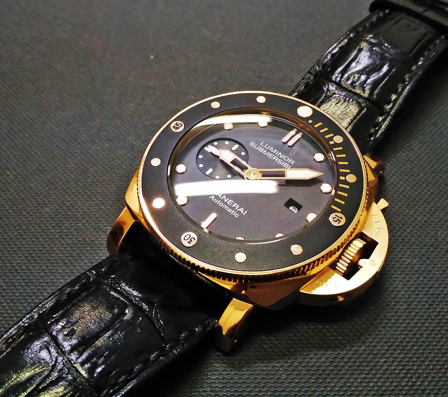 Точная реплика мужских часов Panerai Submersible 1950 3 Days Automatic Oro Rosso