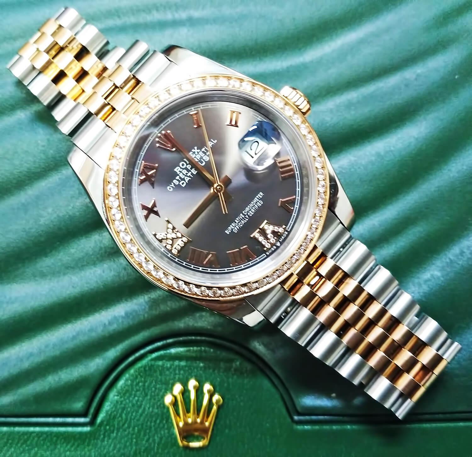 Точная реплика Rolex Oyster Perpetual Datejust 36mm Steel and Everose Gold